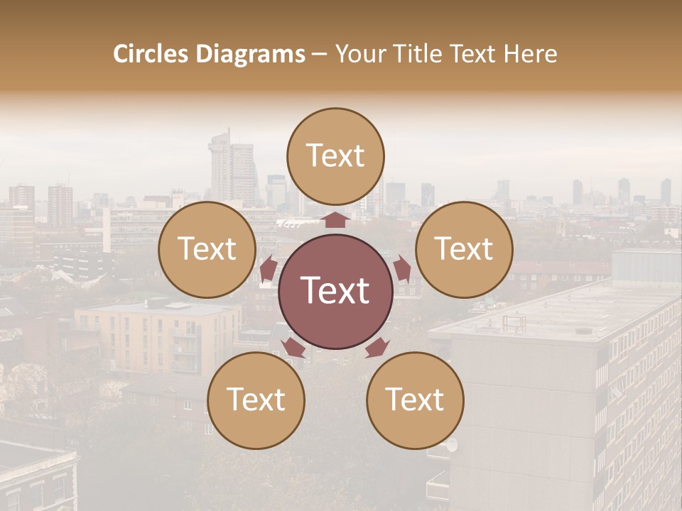 View From Elephant And Castle Aria, London PowerPoint Template