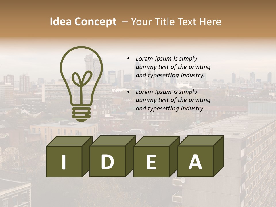 View From Elephant And Castle Aria, London PowerPoint Template