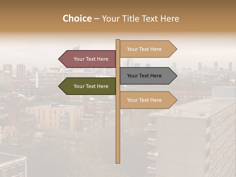View From Elephant And Castle Aria, London PowerPoint Template