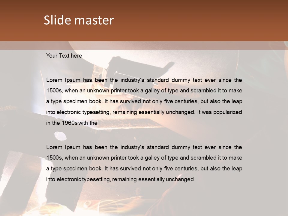 A Person Working On A Piece Of Metal With Sparks PowerPoint Template