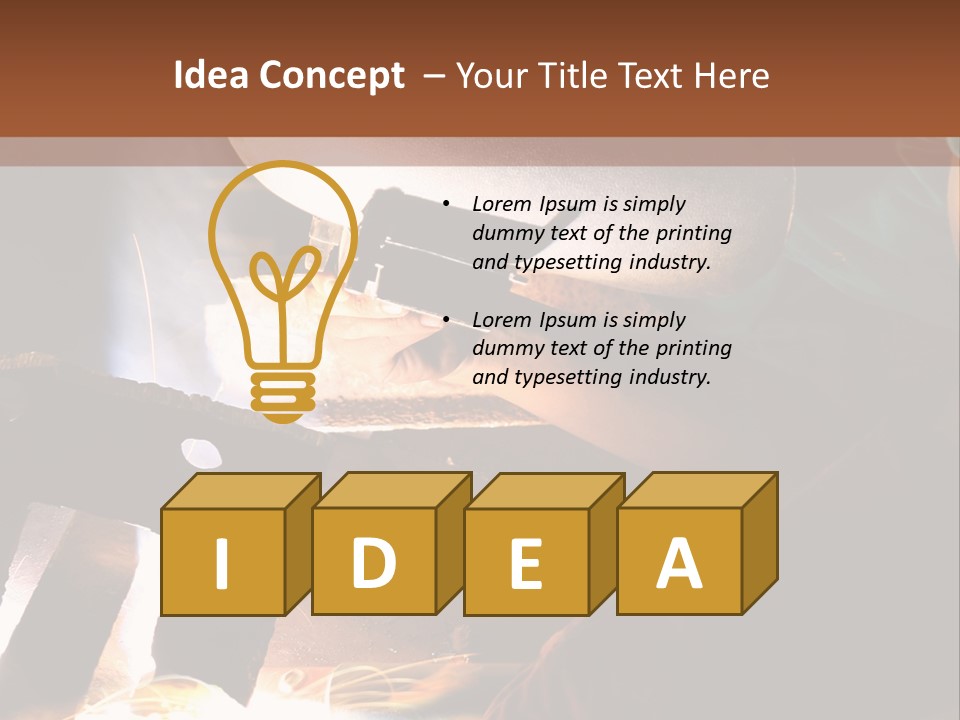 A Person Working On A Piece Of Metal With Sparks PowerPoint Template