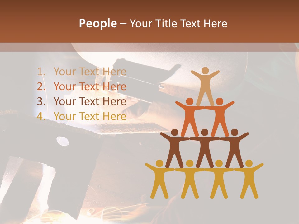 A Person Working On A Piece Of Metal With Sparks PowerPoint Template