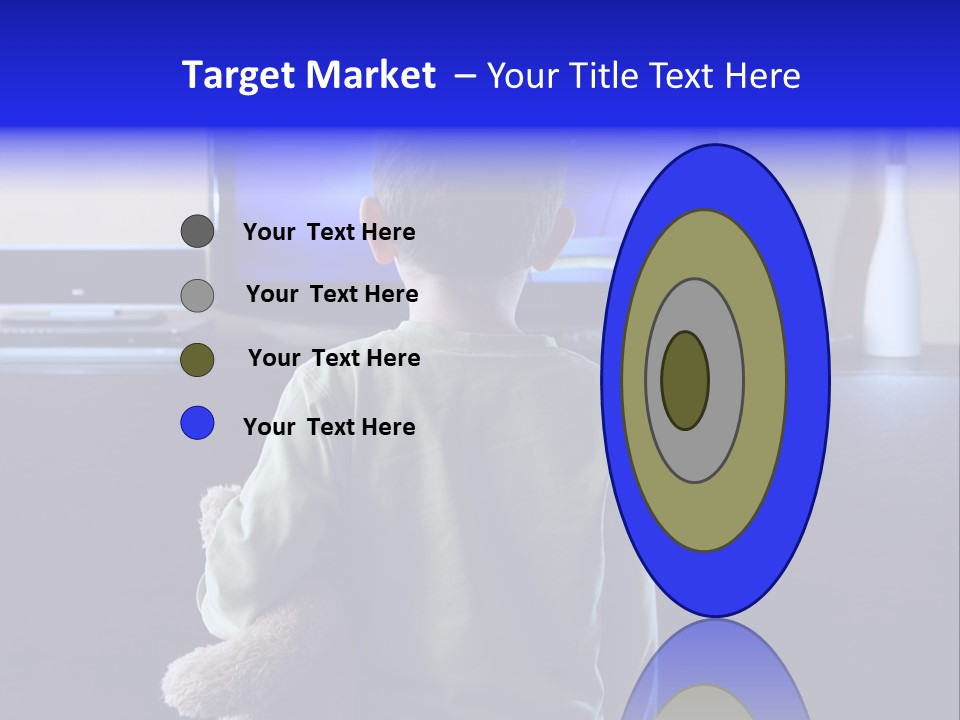 Watching Tv With Sweet Teddy Bear PowerPoint Template