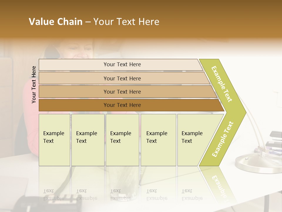Woman In Home Office On Phone PowerPoint Template