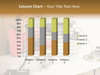 Woman In Home Office On Phone PowerPoint Template