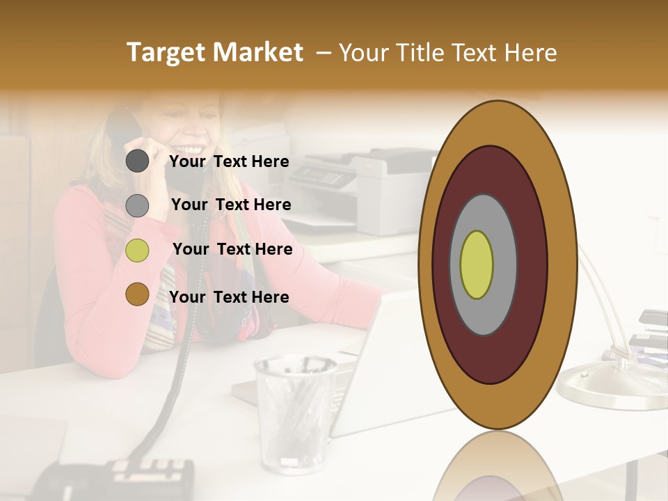 Woman In Home Office On Phone PowerPoint Template