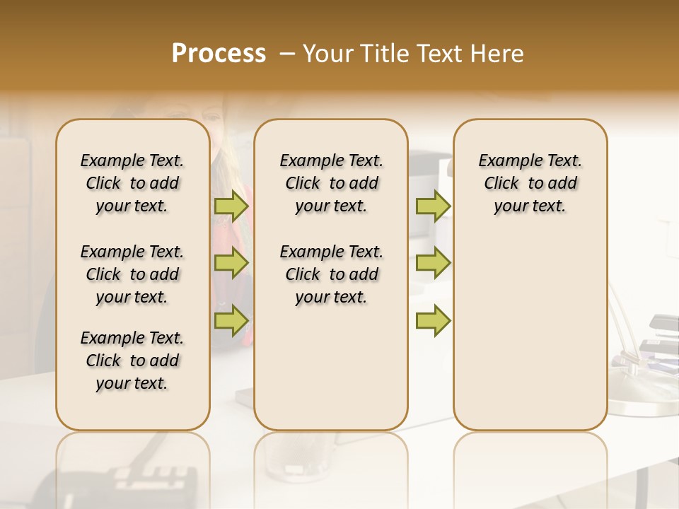 Woman In Home Office On Phone PowerPoint Template