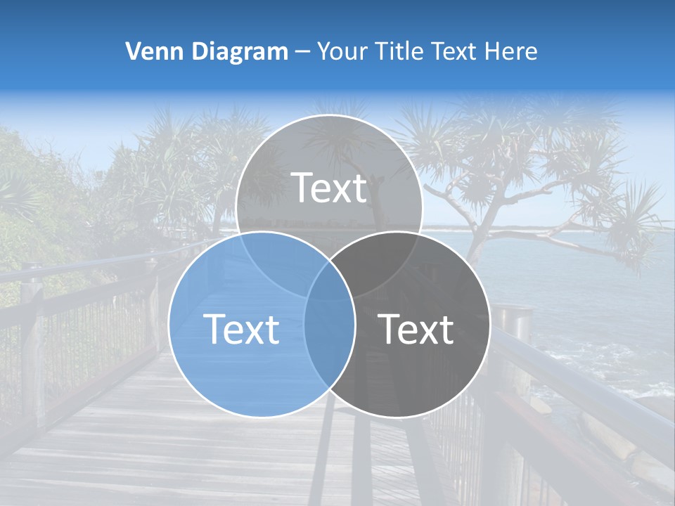 Seaside Boardwalk At Caloundra, Sunshine Coast, Australia PowerPoint Template