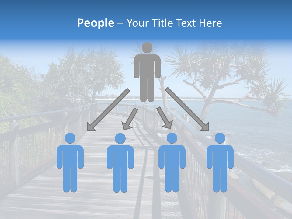 Seaside Boardwalk At Caloundra, Sunshine Coast, Australia PowerPoint Template