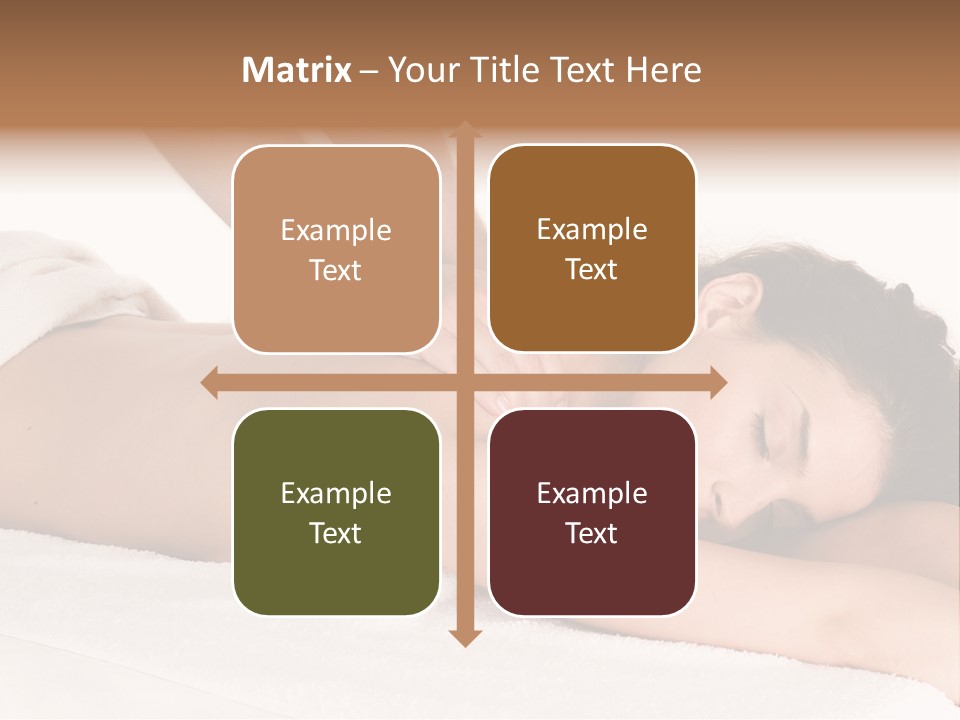 Beautiful Brunette Enjoying In Massage PowerPoint Template