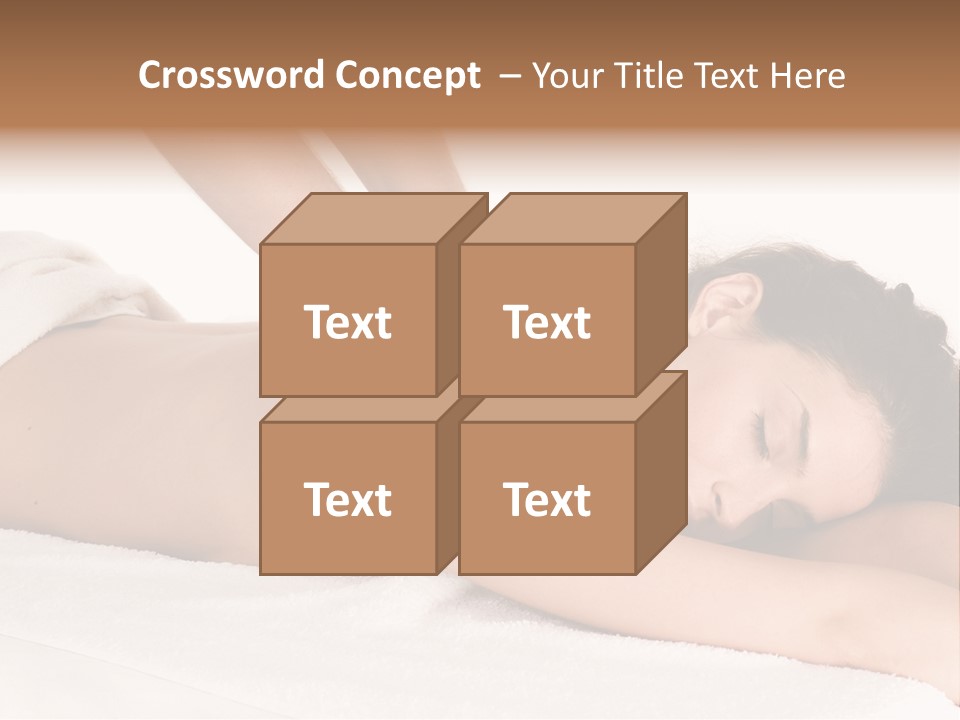 Beautiful Brunette Enjoying In Massage PowerPoint Template