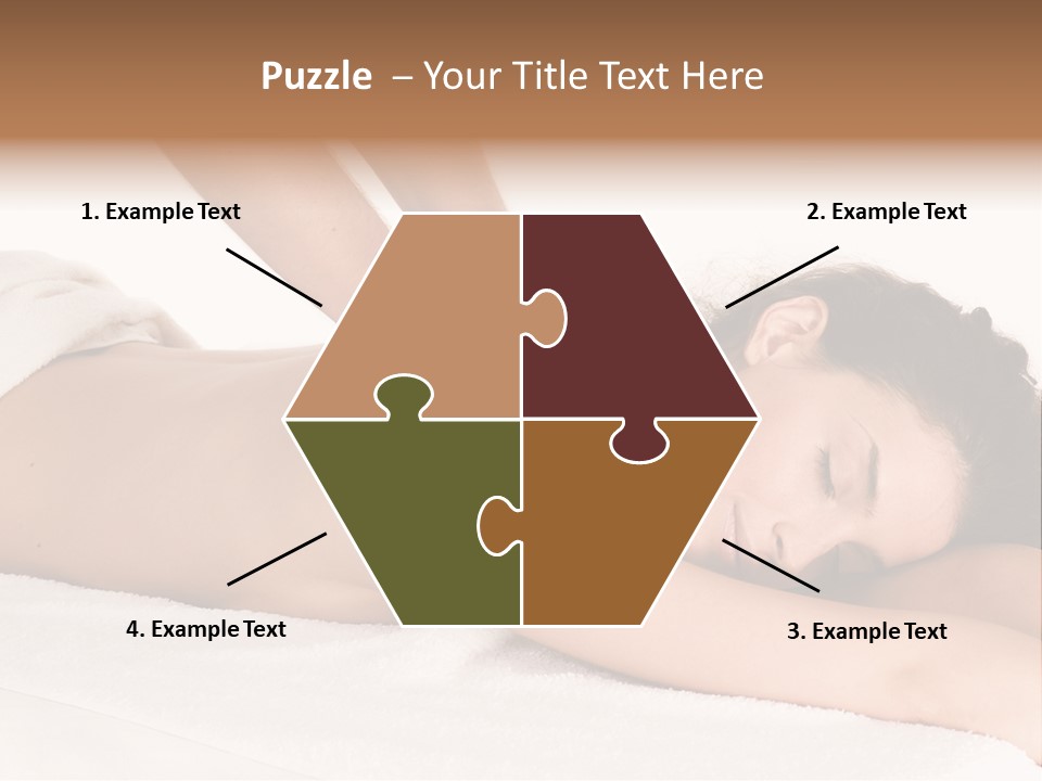 Beautiful Brunette Enjoying In Massage PowerPoint Template