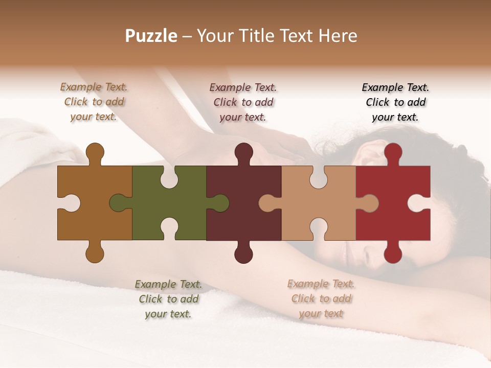 Beautiful Brunette Enjoying In Massage PowerPoint Template