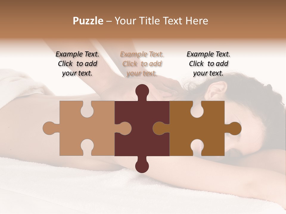 Beautiful Brunette Enjoying In Massage PowerPoint Template