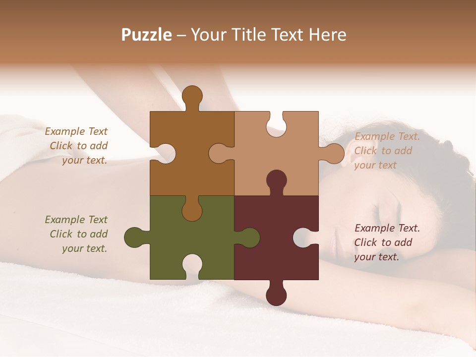 Beautiful Brunette Enjoying In Massage PowerPoint Template