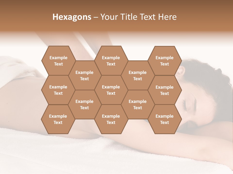 Beautiful Brunette Enjoying In Massage PowerPoint Template