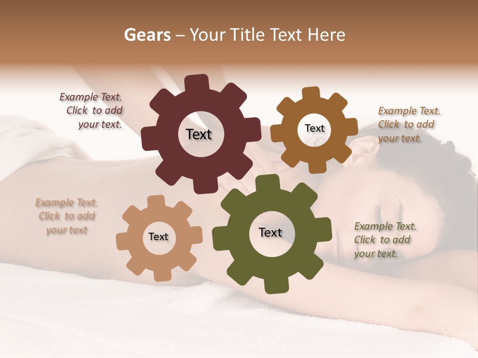 Beautiful Brunette Enjoying In Massage PowerPoint Template