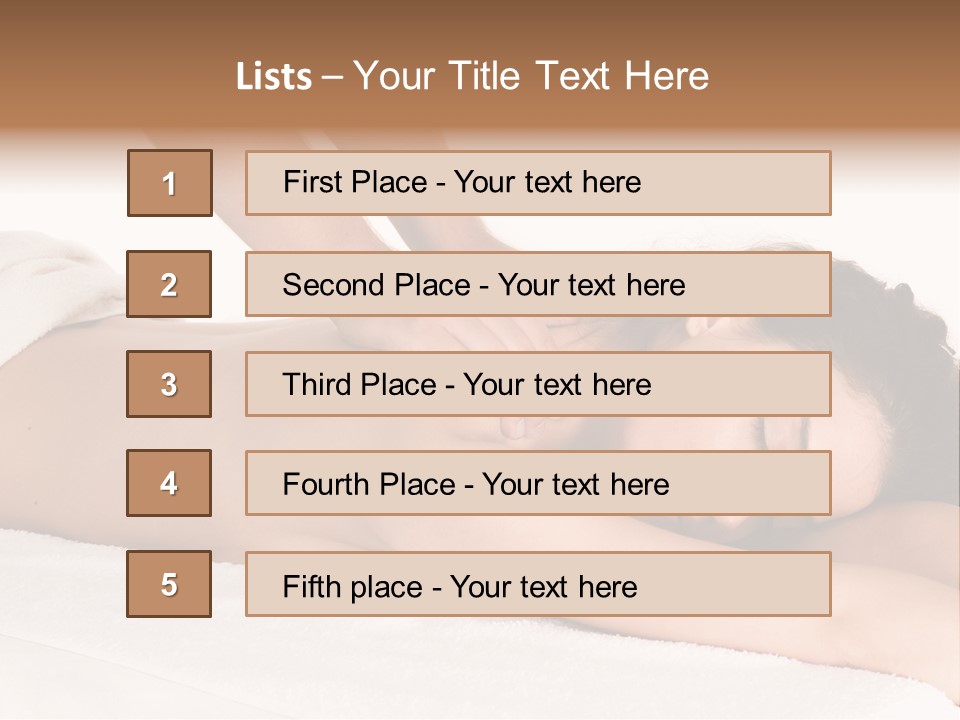 Beautiful Brunette Enjoying In Massage PowerPoint Template