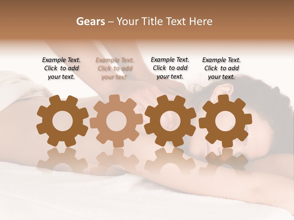 Beautiful Brunette Enjoying In Massage PowerPoint Template