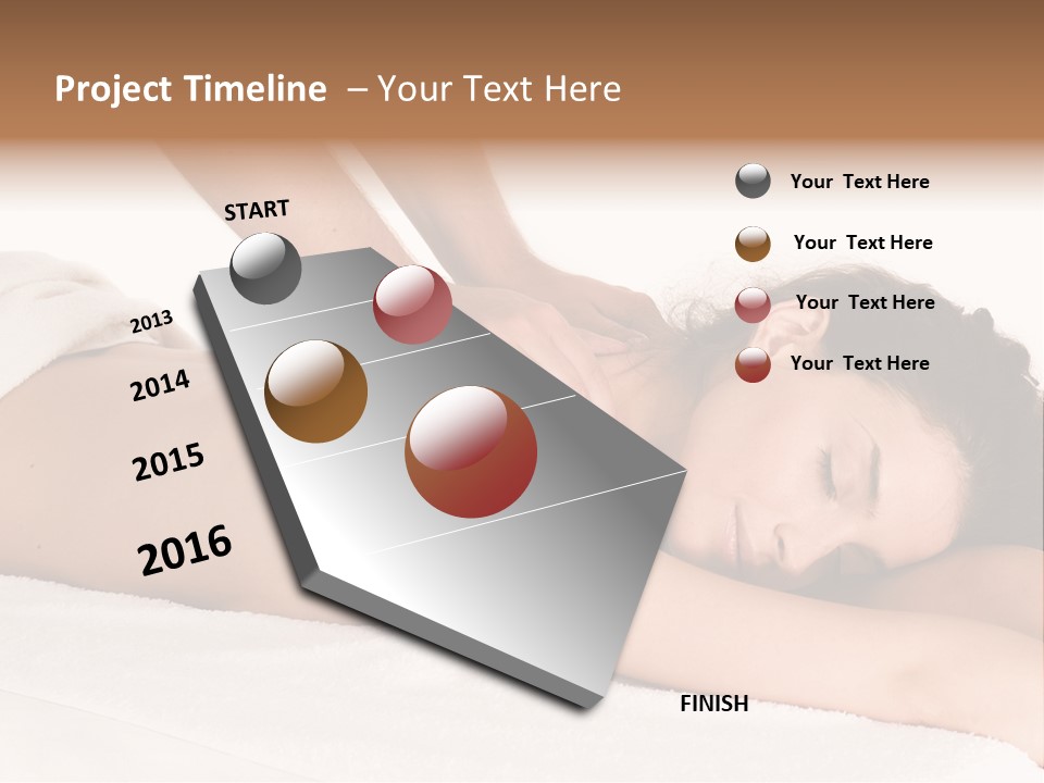 Beautiful Brunette Enjoying In Massage PowerPoint Template