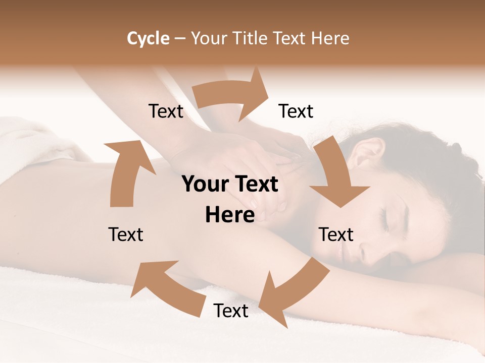 Beautiful Brunette Enjoying In Massage PowerPoint Template