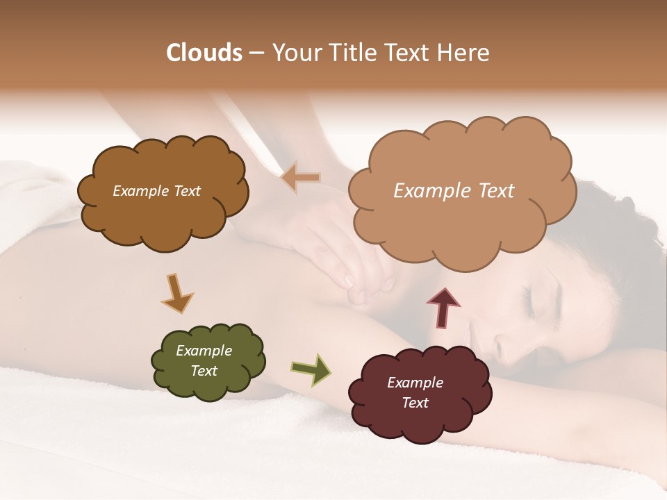 Beautiful Brunette Enjoying In Massage PowerPoint Template