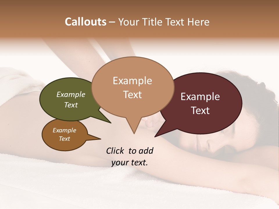 Beautiful Brunette Enjoying In Massage PowerPoint Template