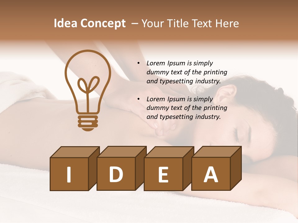 Beautiful Brunette Enjoying In Massage PowerPoint Template