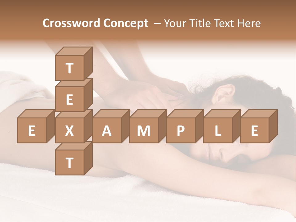 Beautiful Brunette Enjoying In Massage PowerPoint Template