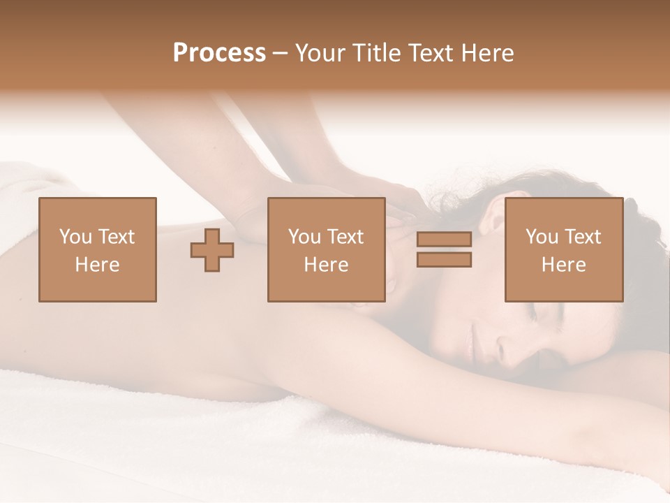Beautiful Brunette Enjoying In Massage PowerPoint Template