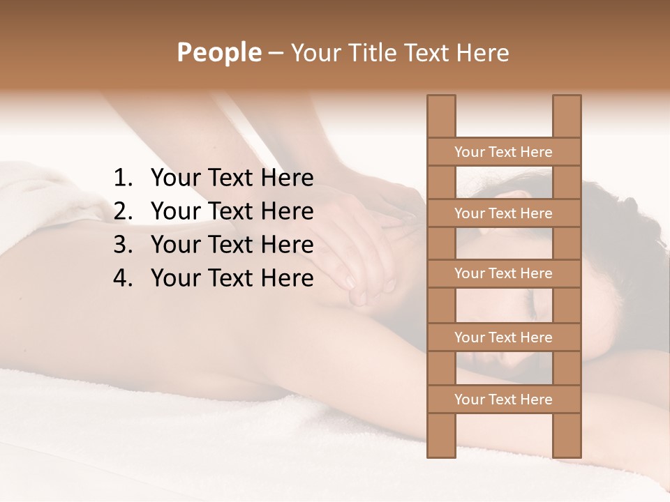 Beautiful Brunette Enjoying In Massage PowerPoint Template