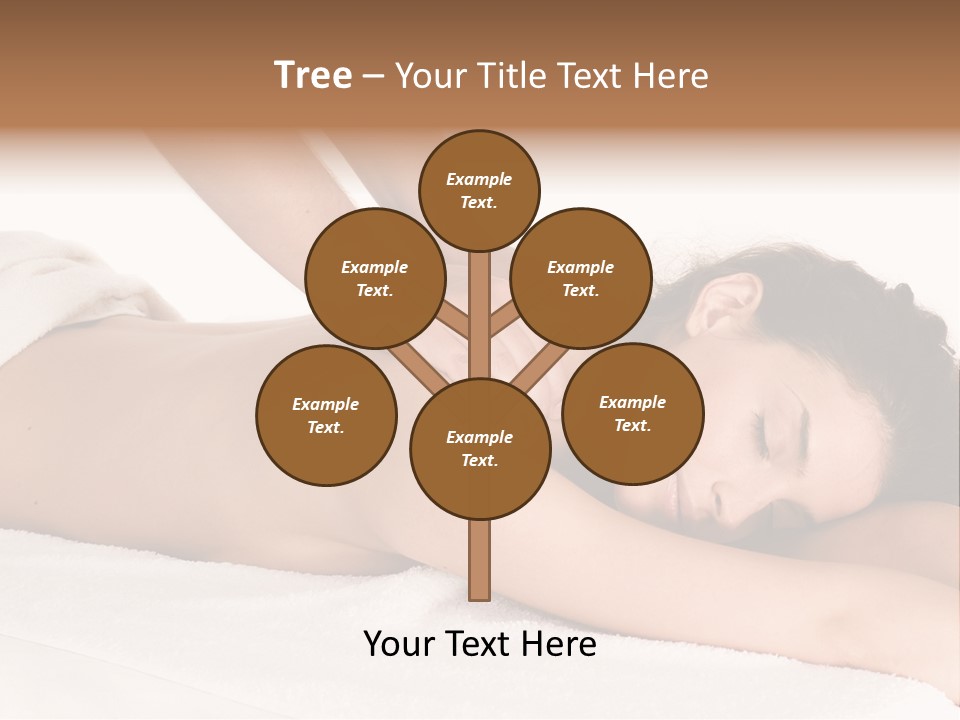 Beautiful Brunette Enjoying In Massage PowerPoint Template