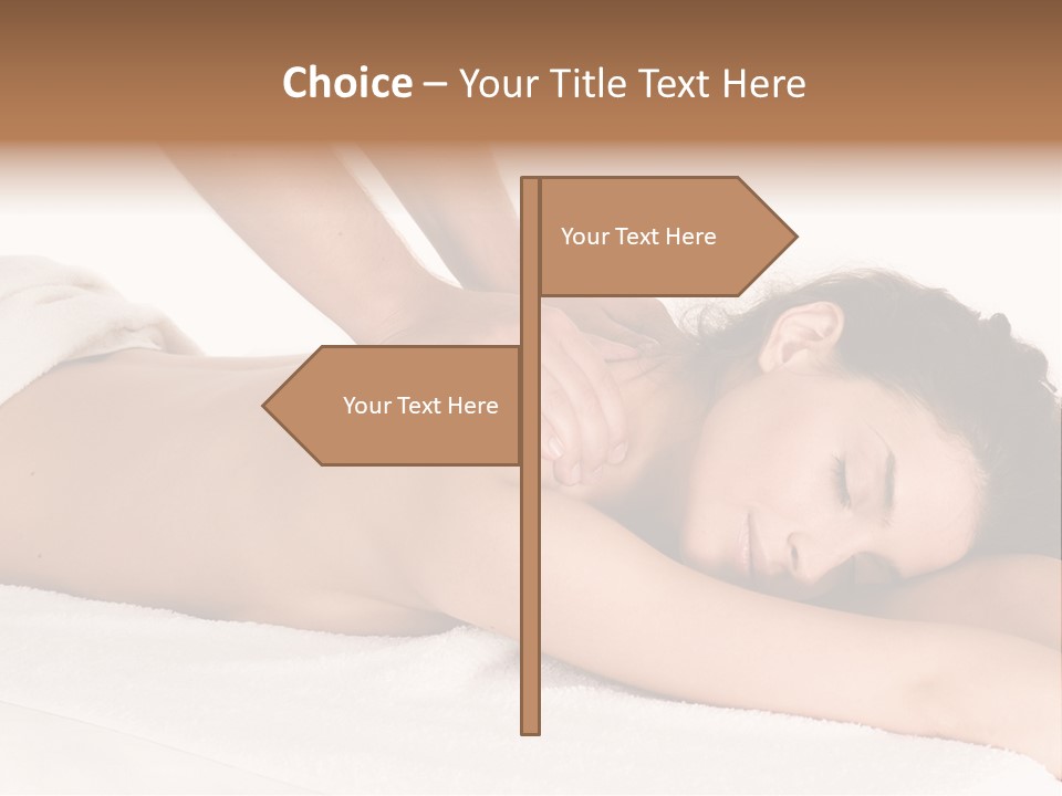 Beautiful Brunette Enjoying In Massage PowerPoint Template