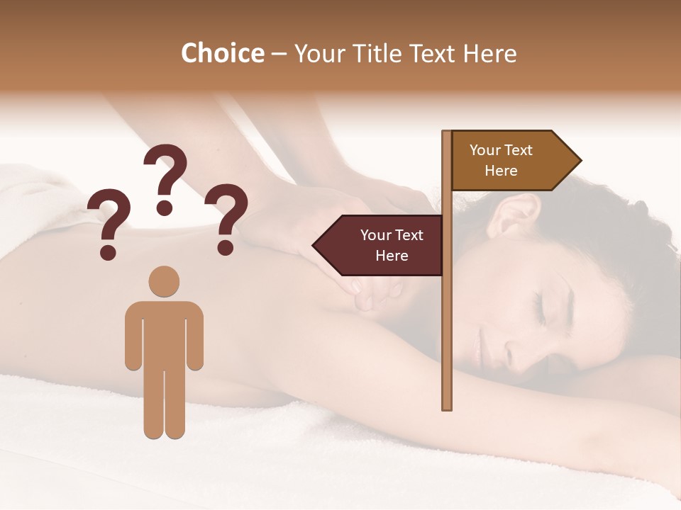 Beautiful Brunette Enjoying In Massage PowerPoint Template