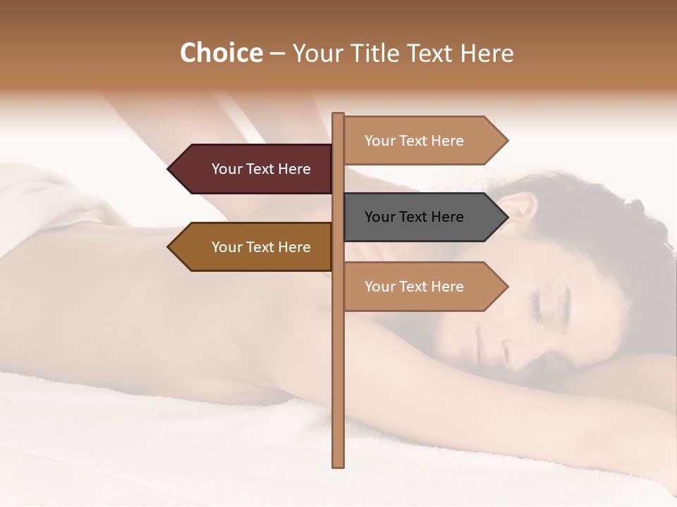 Beautiful Brunette Enjoying In Massage PowerPoint Template