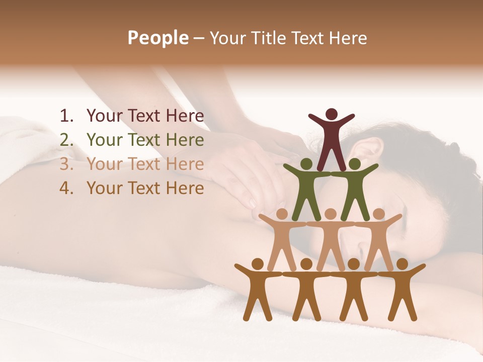 Beautiful Brunette Enjoying In Massage PowerPoint Template