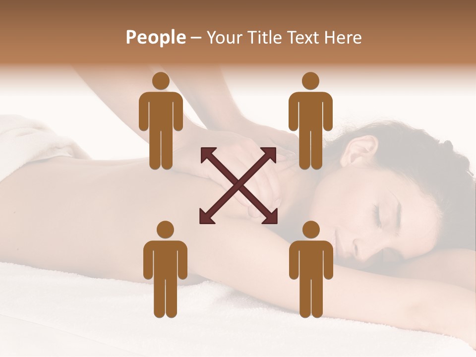 Beautiful Brunette Enjoying In Massage PowerPoint Template