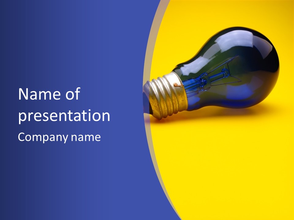 Dark Blue Electric Lamp On Yellow Background PowerPoint Template