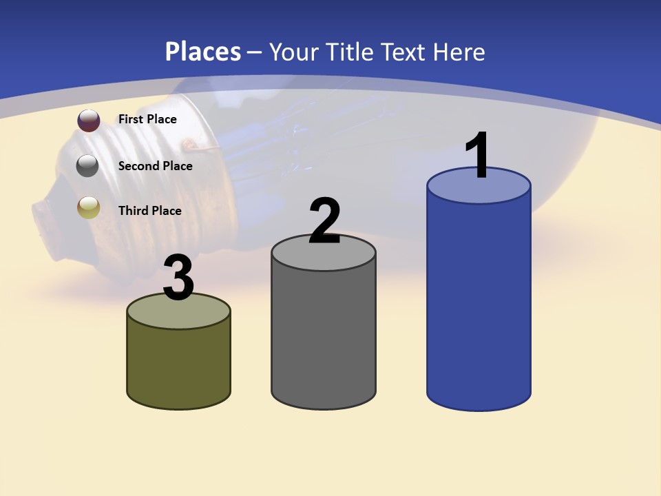 Dark Blue Electric Lamp On Yellow Background PowerPoint Template