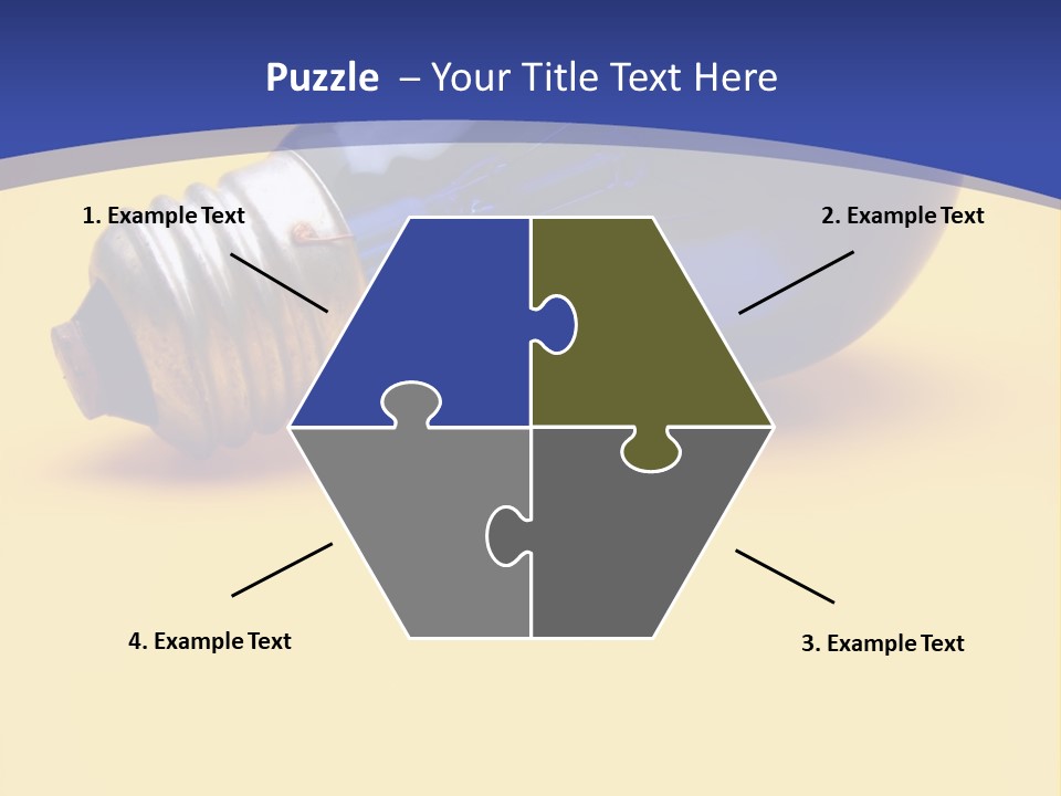 Dark Blue Electric Lamp On Yellow Background PowerPoint Template