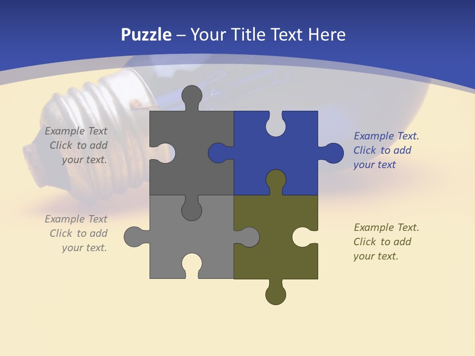 Dark Blue Electric Lamp On Yellow Background PowerPoint Template