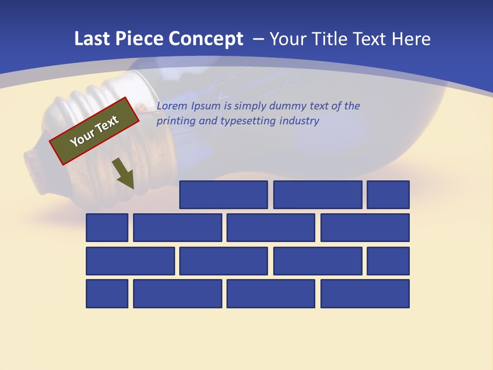 Dark Blue Electric Lamp On Yellow Background PowerPoint Template