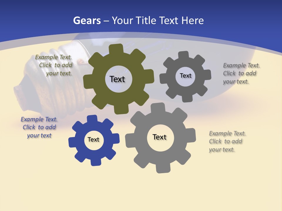 Dark Blue Electric Lamp On Yellow Background PowerPoint Template