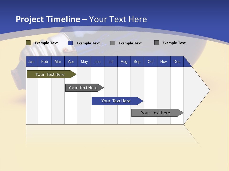 Dark Blue Electric Lamp On Yellow Background PowerPoint Template