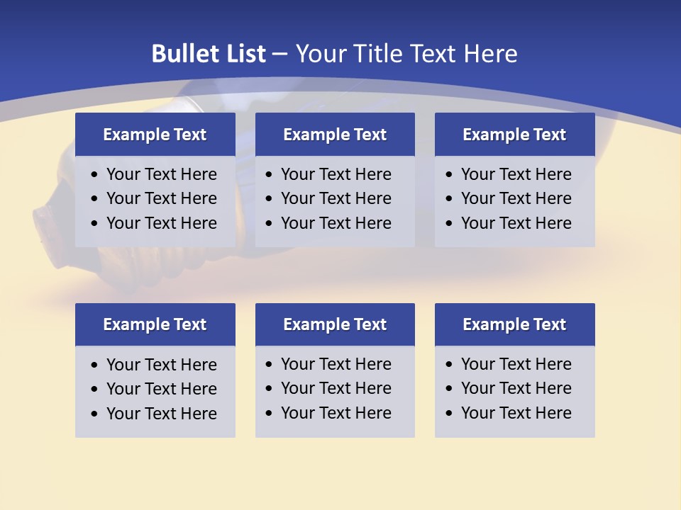 Dark Blue Electric Lamp On Yellow Background PowerPoint Template