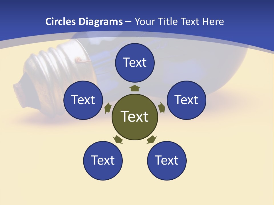 Dark Blue Electric Lamp On Yellow Background PowerPoint Template