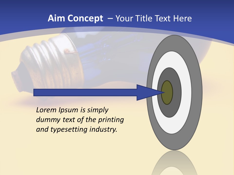 Dark Blue Electric Lamp On Yellow Background PowerPoint Template