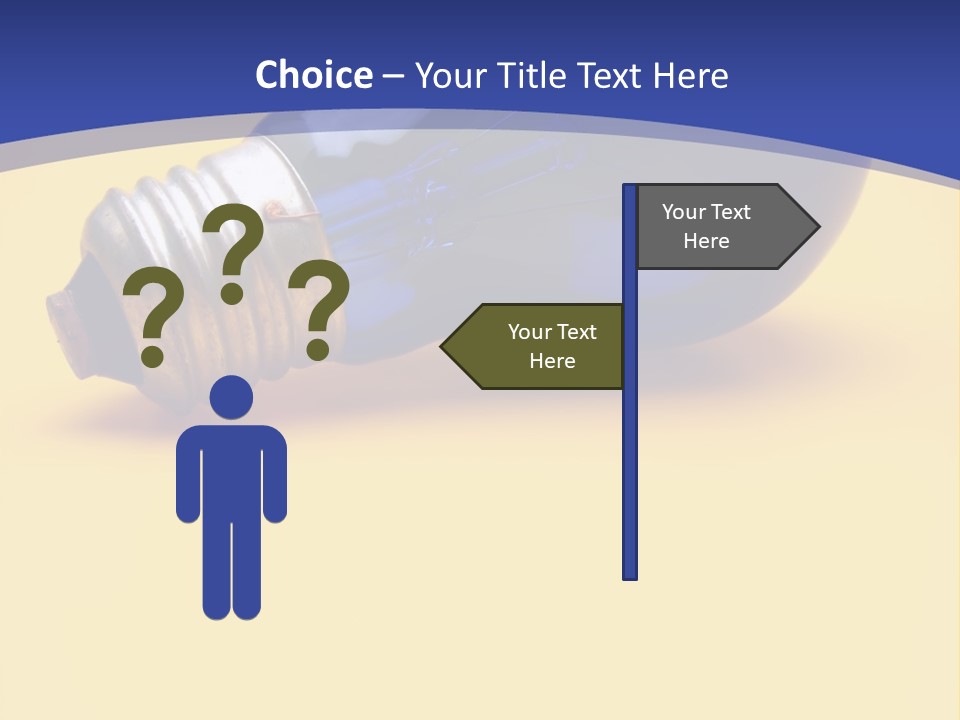 Dark Blue Electric Lamp On Yellow Background PowerPoint Template