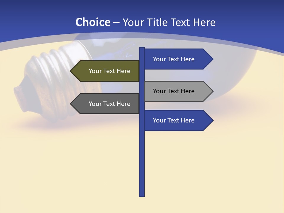 Dark Blue Electric Lamp On Yellow Background PowerPoint Template