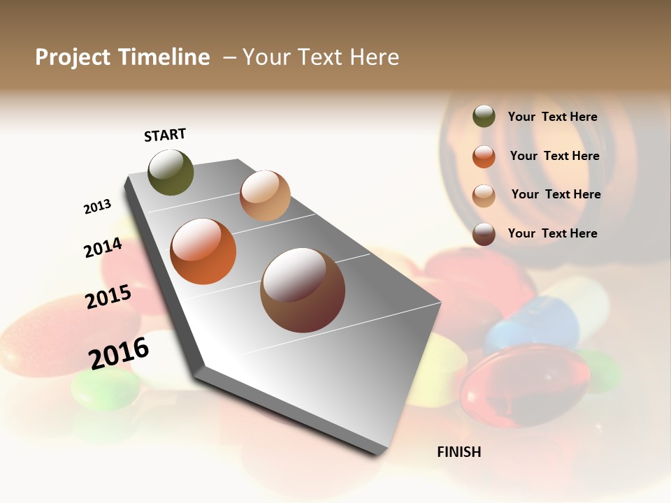Pills Spilling Out Of Pill Bottle PowerPoint Template